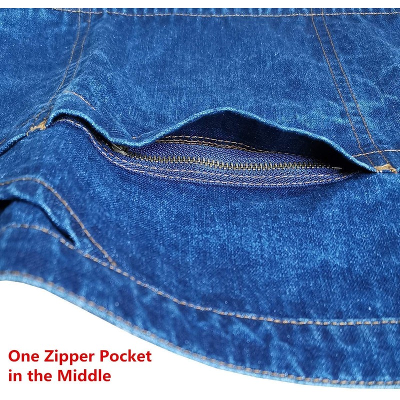 Aiden Brothers 100% Cotton Denim Unisex Waist Apron, 7 Pockets