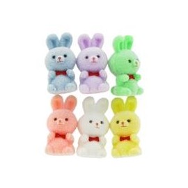 Pastel Miniature Flocked Bunnies with Curled EarsNew by: CC