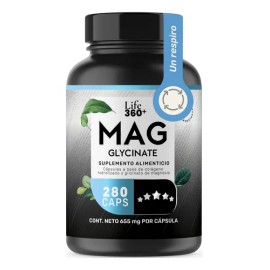 Glicinato De Magnesio Life360+ 280 Cápsulas Mag Glycinate Sabor Sin sabor