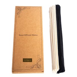 LWH-US 120 PCS Reed Diffuser Sticks,Natural Rattan Wood Sticks,Essential Oil Aroma Diffuser Replacements Sticks for own Space (Black Color and Natural Color)