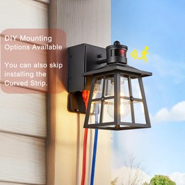 Tarentlight Porch Light with GFCI Outlet, Dusk to Dawn Outdoor Wall Lights, 3 Lighting Modes Exterior Wall Sconce, Anti-Rust & Waterproof, Outside Lights for House Front Door Patio Garage Entry