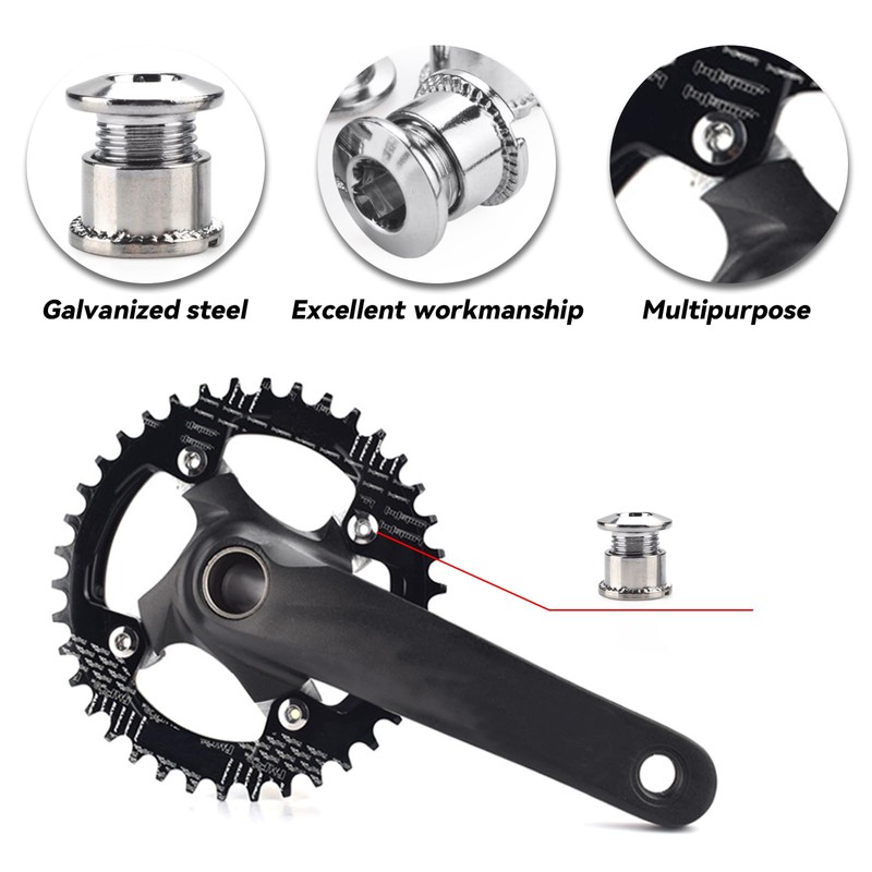 BringLucky 4Pcs Durable Single Chainring Bolts Smooth Surface Single Chainwheel