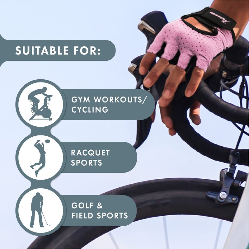 Actesso Breathable Fitness Gloves – Padded fingerless gloves for Biking,