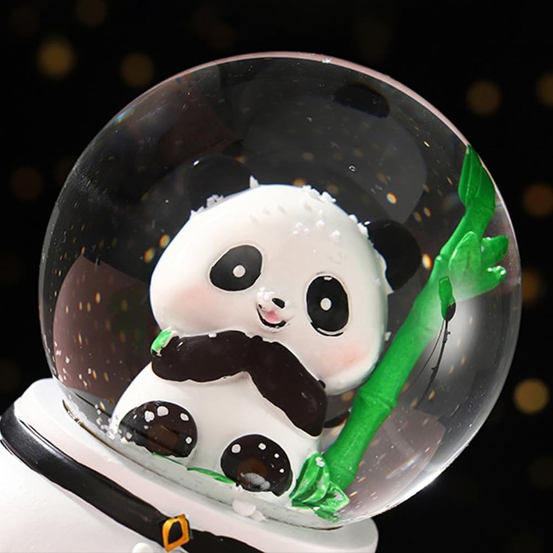 Panda Snow Globe, caja de música de 80 mm para