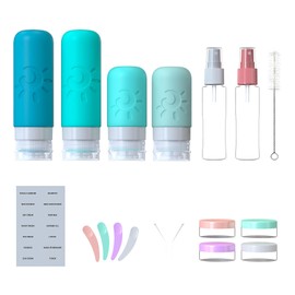 Zafit 18 Pack travel Bottles for Toiletries, TSA Approved Silicone Travel Containers Leak Proof Refillable Travel Accessories for Shampoo Conditioner Lotion Body Wash(Multicolored H)