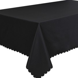 Home Direct Extra Large Rectangular Rectangle Fabric Tablecloth Table Cloth Table Cover 140x300cm 55"x118" Black