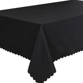 Home Direct Extra Large Rectangular Rectangle Fabric Tablecloth Table Cloth Table Cover 140x300cm 55"x118" Black