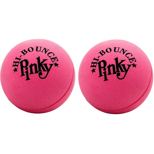 JA-RU Pinky Ball (2 Pack) 2.6" Hi Solid Super Bounce Large Pink Rubber Balls for Play or Trigger Point Massage Therapy. Party Favor Stocking Stuffer. Plus 1 Small Ball. #976-2D