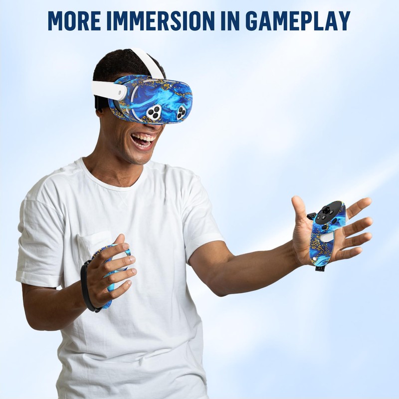 Silicone Cover Set Compatible with Meta Quest 3S Accessories, VR