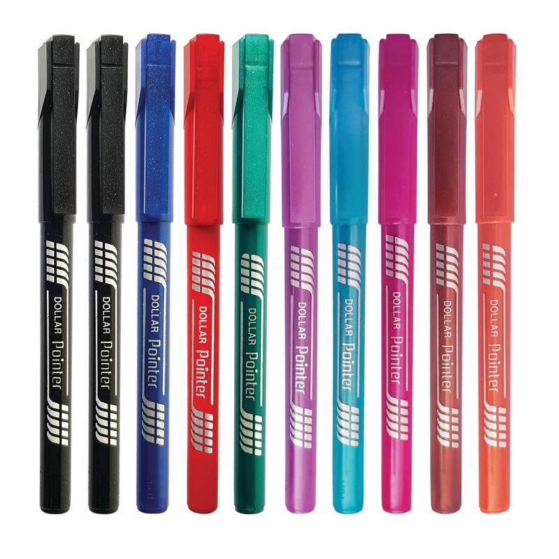 DOLLAR Fineliner Pens, MULTICOLOUR, 0.3mm Ultra Fine Felt Tip, Pack