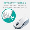 Elecom M-Y9UBXWH Wired Mouse, Medium Size, 5 Buttons (Equipped with