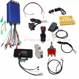 48V/60/62/72V Brushless Controller w/Pedal Kit Wiring for Go Kart ATV Quad Buggy