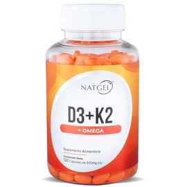 D3 + K2 | Natgel Vitaminas D3 + K2 y Omega 3 | Formula avanzada para Salud General, Óseo, Cardiovascular y Cerebral | Capsulas Blandas Softgels