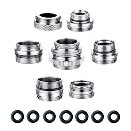 7 Piece Faucet Adapter Kits, Kitchen Brass Male & Female Aerator Adapters for Water Filter, Standard Hose，Garden Hose via Diverter