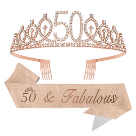 18th 30 40 50 60 70 80th Birthday Girl, Birthday Crown, Crown 18th Birthday Girl, 30 Crown, 40th Birthday Crown, 50 Years Sash, 60 Crown, 70th Birthday Crown, Crown 80, stainless steel, No Gemstone