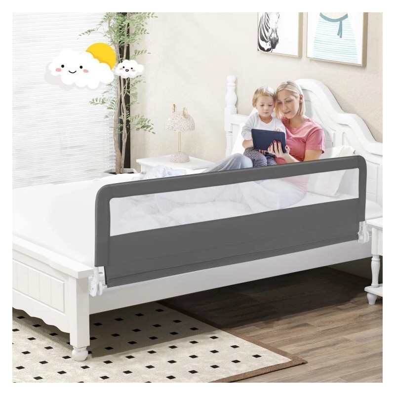 Costway 71" Foldable Adjustable Extra Long Bed Rail Guard Bed