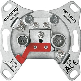 Axing BSD 961-13 Multimedia Antenna Socket (Through Socket, 15dB, TV/R/DATA/DATA Filter)
