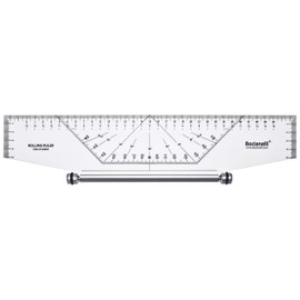 Professional Rolling Ruler, 35 cm, Technical Drawing Ruler, Parallel Ruler, Ruler, Protractor, Parallel Ruler, Multifunction Ruler with Handle, Navigation Ruler, Multi-Purpose Rolling Ruler
