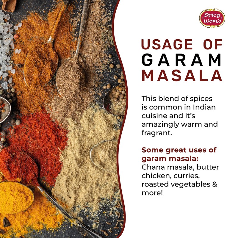 Spicy World Garam Masala Powder 1 Pound Bulk Jar -