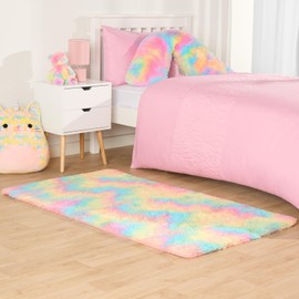 Sienna Non Slip Bedroom Rug, Fluffy Filled Rugs for Living Room Bedroom Kitchen Home Hallway Super Soft Comfy Anti Slip Small Runner Rug, 80 x 150cm