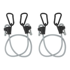 National Hardware N263-081 Bungee Cords with Carabiner 2 Pack Tie Down Straps with Adjustable Length, Useful as Car Hooks, Truck Accessories and Garage Organization, Black