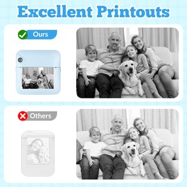 Relaxweex Portable Label Maker Machine with Tape Thermal Label Printer Wireless Mini Sticker Printer with 12 Rolls Tape for Notes Journal Memo Photo Study (Blue)