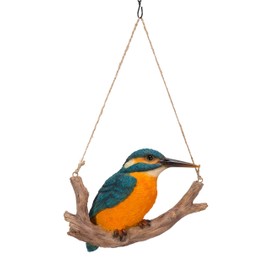 Vivid Arts Hanging Kingfisher on Branch - Hanging Garden Ornament (HGF-016)