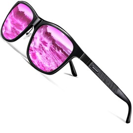 ROCKNIGHT HD Oversized Sunglasses Women Polarized UV Protection Pink Mirrored Reflective Metal Sunglasses Gifts Big Head