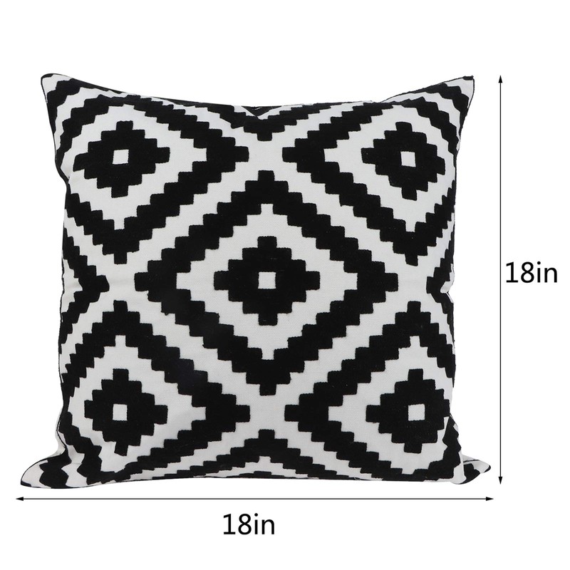 Poluka 2Pack Throw Pillow Covers 18x18 inches Simple Black White