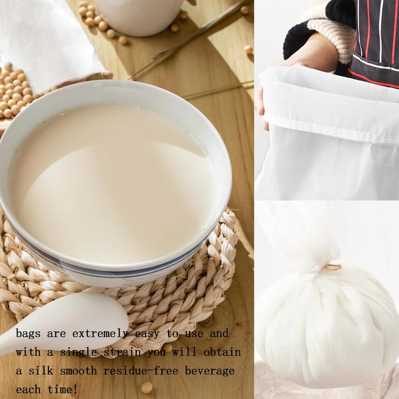 10 PCS Nut Milk Bag Reusable Strainer Bag for Yogurt
