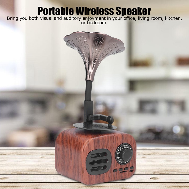 Vintage Wireless Speaker 5W USB Rechargeable Retro Bluetooth Speaker for