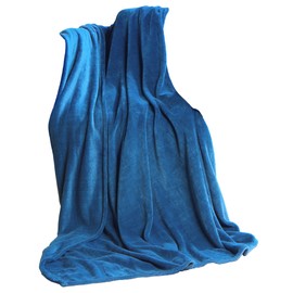 CelinaTex TV blanket, cuddly blanket, 150 x 200 cm, blue coral fleece bedspread, microfiber sofa throw