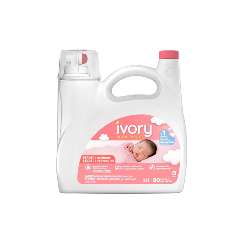 Ivory Snow 1: Newborn Baby Liquid Laundry Detergent, 80 loads