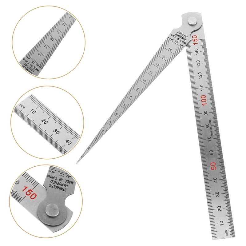 ULTECHNOVO 2sets Stainless Steel Gauge and Straight Ruler for Accurate