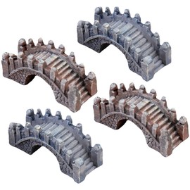 Healvian Pack of 4 Micro Landscape Decoration Micro Landscape Ornament Fairy Garden Bridge Bridge Shaped Garden Decoration Mini House Figures Mini Flower Pots Japanese Bridge Snails Resin