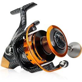 Sougayilang, Fishing Reels 12+1BB Lightweight Smooth Spinning Reel Powerful Carbon Fiber Drag Salt and Freshwater Fishing TT5000
