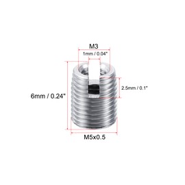 sourcing map Pack of 40 Self-Tapping Thread Inserts M3 M5 x 6 mm Carbon Steel Repair Nuts