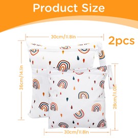 Darryy Wet Bag Nursery, Wetbag Nursery Set of 2, Laundry Bag Kita Waterproof, Wet Bag Washable, Nappy Bag Wet Bag, Wet Bag Cloth Nappies, Wet Bags Reusable, rainbow, Wet bag nursery