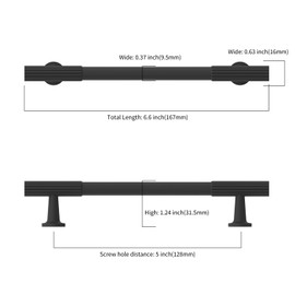 Asidrama 10 Pack 5 Inch(128mm) Matte Black Cabinet pulls Kitchen Cabinet Handles, Cabinet Pulls Kitchen Cabinet Hardware for Cupboard Drawer Pulls