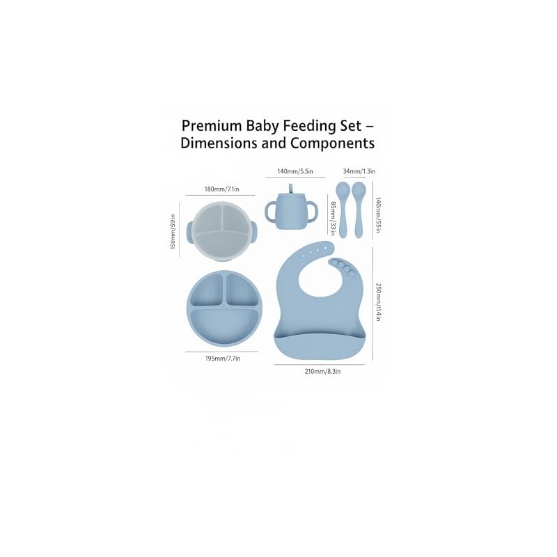 BPA-Free Premium Silicone Bowl and Plate Set, Non-Toxic Eco-Friendly Baby