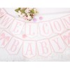 Welcome Baby Party Decorations - Pink Bow Banner,Pink Bow Welcome