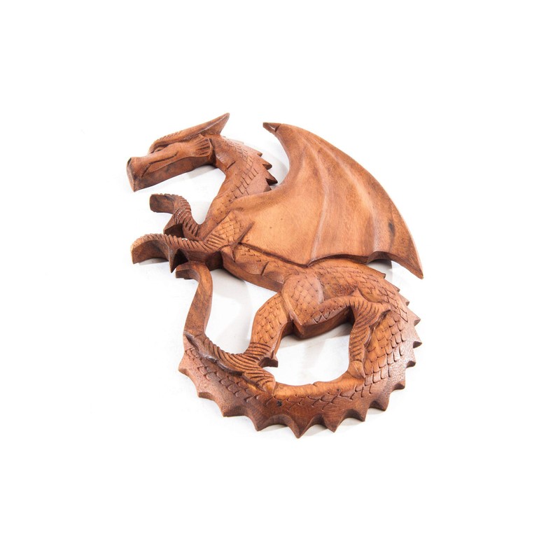 Windalf Wall Picture Sapphire 29 cm Dragon Handmade Wooden