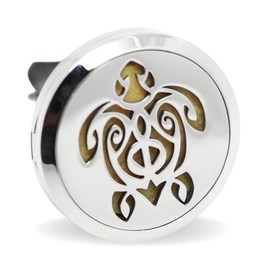 Clip'Arôme Schildkröte Diffusor für ätherische Öle für Auto, aus Edelstahl, diskrete Befestigung am Lüftungsgitter, 3 x 3,6 cm