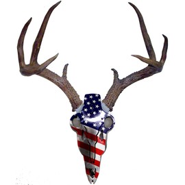 Do-All Outdoors ABAM5 American Iron Buck Antler Mount, Red/White/Blue, 15.75" x 8.1" x 2.6", Red/White/Blue, 15.75" X 8.1" X 2.6"