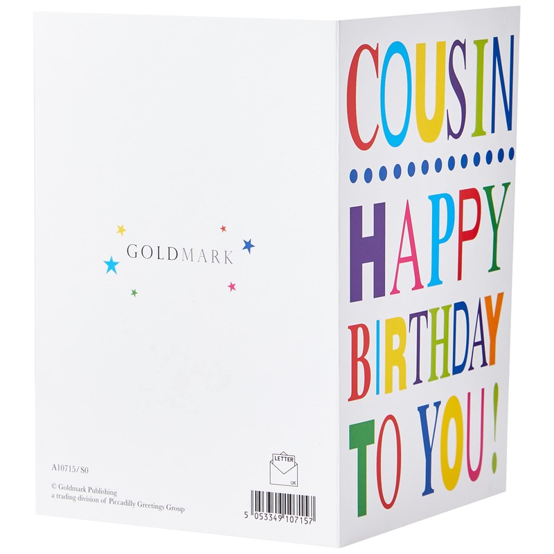 Piccadilly Greetings A10715 Traditional Birthday Card Cousin,blue ,7 x 5