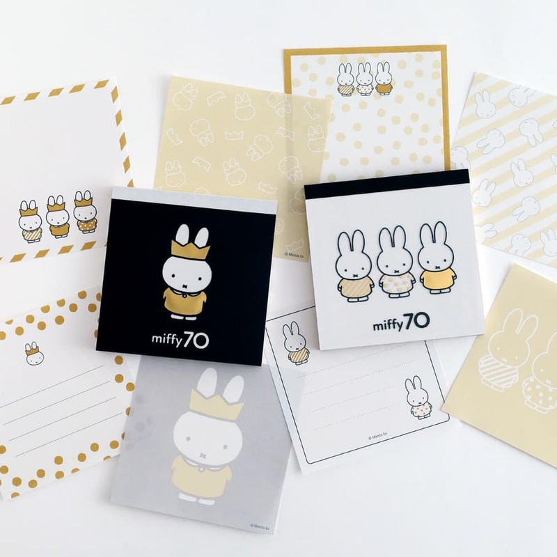 Green Flash Miffy Memo Pad Square Gold GMB-002