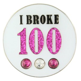 'Bonjoc Magnetic I Broke Crystal Golf Ball Marker with Hatclip, pink