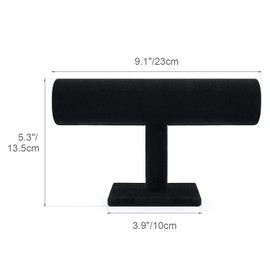 JINYJIA Bracelet Holder, Velvet Bracelet Holder T Stand, Jewellery Stand, Bracelet Stand, Watch Stand, Organiser Jewellery Holder Black for Jewellery, for Storage, Bracelets, Watch Chains