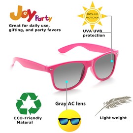 Eyegla Hot Pink Sunglasses Bulk Adults Party Sunglasses 80s Glasses Shades for Men Women Party Favors 30 Pack