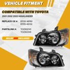 Headlight Assembly Compatible with Toyota Highlander 2001 2002 2003 Halogen